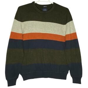 American Eagle Striped Sweater Brown Blue Seriously Soft Mens Large Preppy